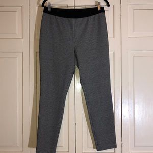 Talbots Soho Ankle Pant Pull On Elastic Waist Black White Check SZ 12P